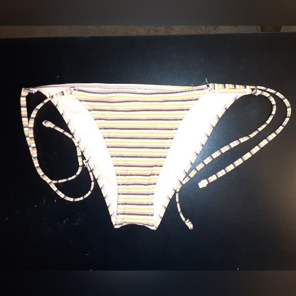 Aerie Orange Striped Medium  Bikini Bottom - Picture 5 of 6